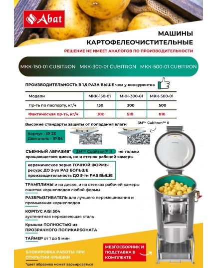 Машина картофелеочистительная МКК-300-01 Cubitron, изображение 8