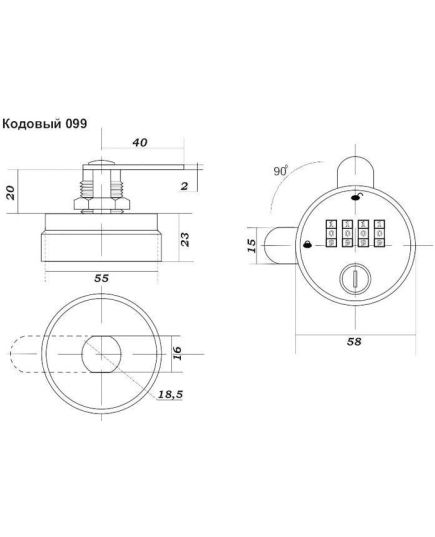 Замок кодовый 099 WT, изображение 4