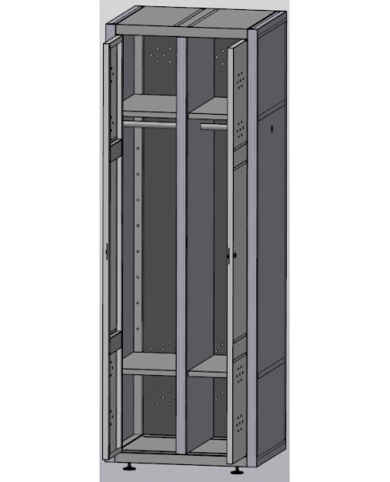 Шкаф для одежды и хоз инвентаря RESTOINOX ШРОН-22-6/5 600x500x1750 мм